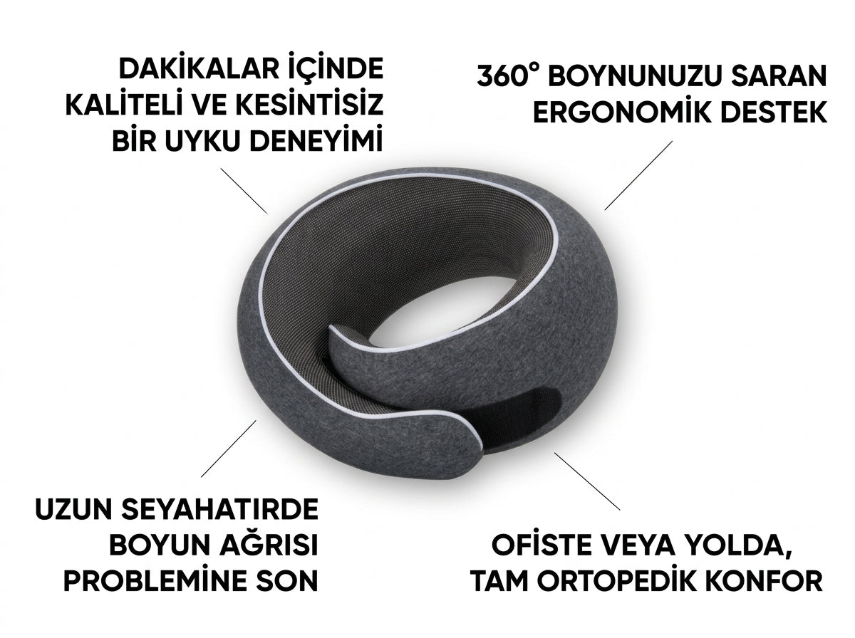 Flynape Ergonomik Seyahat ve Ofis Boyun Yastığı (Set)